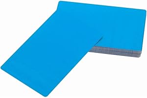 MTGHYARE 50 Pack Metal Business Cards Blanks Aluminum Sheet Blank Engraving Metal Tags Materials for CNC Engraver Laser Engraving DIY Gift Cards (Light Blue)