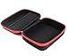 Case for Shokz openrun, openrun pro, openrun Mini, openmove, opencomm, Aeropex, OpenMove, Trekz, Trekz Mini, Trekz Air, Bluez 2, 2S; (Black with red Zip)