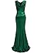 MUXXN Womens 1950s Cowl Neck Fishtail Evening Dress Blue