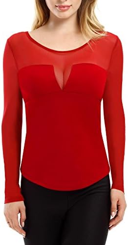 Yulee Women's Long Sleeve Scoop Neck Thermal Base Layer Tops Blouse Shirt