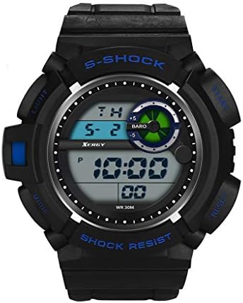 Levacy Watch Sport Watch, Electronic Digital Sports Watch Water Resistant Outdoor Electronic Ultra Thin Waterproof LED Back Light Men's Wristwatch for Mens Women Kids (Blue)