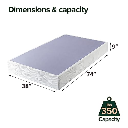 ZINUS Metal Box Spring with Wood Slats, 9 Inch Mattress Foundation