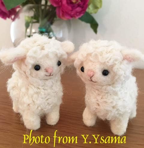 Amazon ふたごのひつじのマスコット手作りキット スターターセット 針 マット 付き 羊毛フェルトで作る羊のマスコット ウェルカムドール 手芸キット 通販