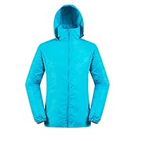 ANOKA Rain Jacket for Men Waterproof Coat Windproof Autumn Winter Warm Lightweight Outdoor Hooded Outwear Blue 3XL