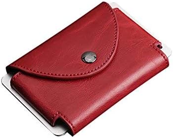 sciuU Credit Card Holder, Multi-Purpose Aluminum Alloy Case Wallet Billfold Pockets with Exterior of PU Leather, for Men and Women, Red