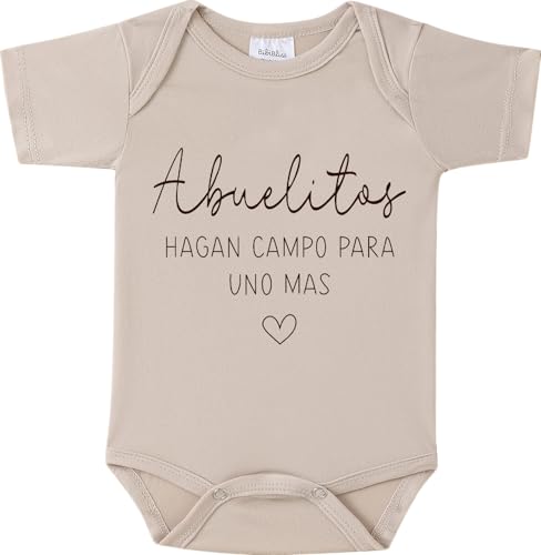 Abuelitos Hagan Campo Para Uno Más Baby Onesie, Spanish Pregnancy Announcement Outfit for Baby Announcements Ideas