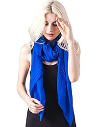 MissShorthair Lightweight Beautiful Solid Color Scarf for Women Shawl Wrap Soft Solid Scarf (Royal Blue)
