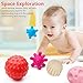 Newdanceus New Package 10pcs Sensory Balls Plastic Soft & Textured Balls Squeezy Squishy Bouncy Fidget Multi-Shape Toys with Bright Colors and Sounds for Baby Toddler BPA Free