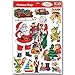 FAKKOS Christmas Window Clings Decals - Santas Workshop, Candy Canes, Snowmen, Snowflake Clings - 4 Sheets