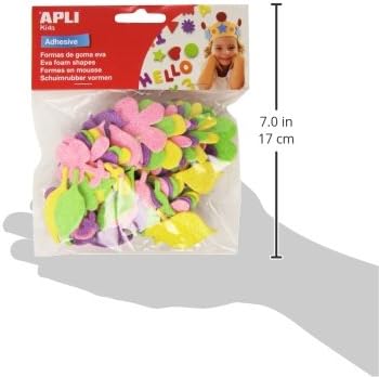 Apli 218135 - Eva Foam Flowers with Glitter - Bag of 48 Units, Purple, Éstandar - Image 3
