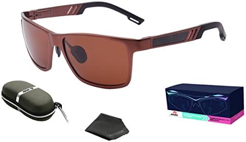 AFARER Sports Sunglasses Polarized for Men Women Driving Running Fishing Golf Cycling Hiking Climbing Metal Frame coffee