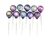 Sparko Sweets Galaxy Lollipops Spiral Designs with Space Foil Gift Pack, 10 Lollipops, Handcrafted in USA, 1 Pound