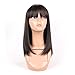 HAIRWAY Straight Wigs with 50% Human Hair and 50% Premium Japanese Fiber Like Real Human Hair Wig for Black Women Synthetic Wigs Straight Hair with Bangs for Daily Wear 14inches #1B/30