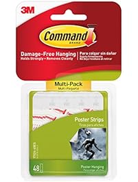 Command Poster Hanging Strips Value-Pack, Small, White, 48-Pairs (17024-48ES)