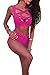 Prograce Women's Sexy Criss Cross High Waisted Bandage 2PCS Bikini Set, M Rosy