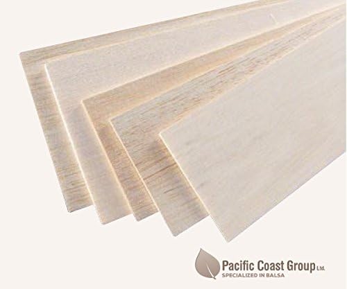Balsa Wood Sheets 36" (915mm) Long x 2" (50mm) Wide - Various Thickness (9.6mm x 50mm x 915mm)