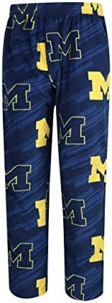 Michigan Wolverines Adult NCAA Grandstand Pajama Pants - Navy , Medium