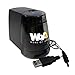 WOA Electric Pencil Sharpener Handheld Automatic Desk and Classroom Supply, USB and Battery Operated, Heavy Duty Helix Cutter Reduces Tip Breakage, Sharpens Lead and Colored Pencils - Black