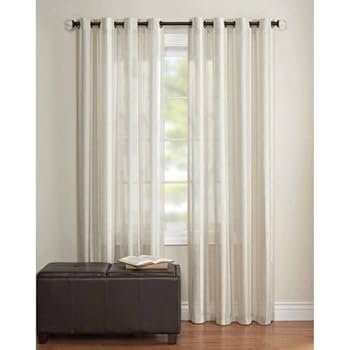 Amazon Com Better Homes And Gardens 84 Inch Textured Stripe Sheer