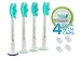 Premium Replacement Toothbrush Heads | Fits Philips Sonicare DiamondClean, ProResults, FlexCare, HealthyWhite, EasyClean, Plaque Control, Gum Health & Kids | Soft Reminder Bristles | 4 Pack