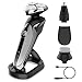 Electric Razor for Men- 4 in 1 Nose Hair Trimmer, Facial Cleansing Brush, Beard Trimmer, Mane Shape Trimmer Electric Men's Rotary Shavers Grooming Kit with Pop-up Trimmer Christmas Gifts for Men