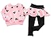 BOMDEALS Adorable Cute Toddler Baby Girls Clothes Set,Long Sleeve T-Shirt +Pants Outfit(Age(5T), Pink)