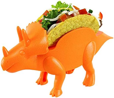 Taco Holder,Dinosaur Dishwasher Tortilla Dish Tortilla Scaffold Stand Up Tray Perfect Gift For Kids and Adults (Orange)