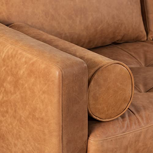 POLY & BARK Napa Leather Couch RightFacing Sectional Leather Sofa