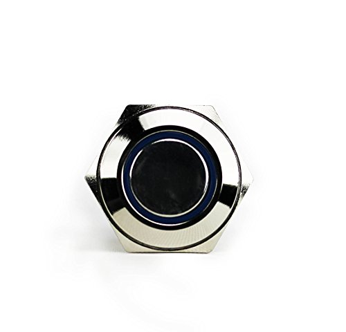 image for Splash Resistant 16mm Power Push Button ON/OFF Latching Switch w/ 12V 