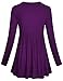 SeSe Code Plus Size Work Long Sleeve Blouse for Women Dressy Empire Waist Tunics Loose Fitting Tops Wear with Leggings Purple