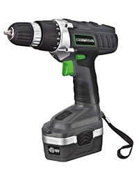 Juego de taladros y controladores de velocidad variable inalámbricos de 18 voltios, genesis GCD18BK, mandril gris de 3 8 pulgadas con bolso de transporte surtido de 13 bits y cargador de batería ni-Cad.