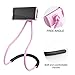 Hanging on Neck Cell Phone Mount Holder, Universal Mobile Phone Stand, Lazy Bracket DIY Free Rotating for Multiple Functions (Pink)