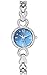 INWET Rhinestone Bracelet Watch for Women,Blue Dial Crystal Indexes,Slim Stainless Steel Watch Band,Girls Bracelet Watch