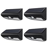 AUKEY Solar Lights, 4-Pack of 10-LED Motion Sensor Lights, Waterproof, Outdoor, Wall-Mounted Lighting for Garden, Patio, or Porch
