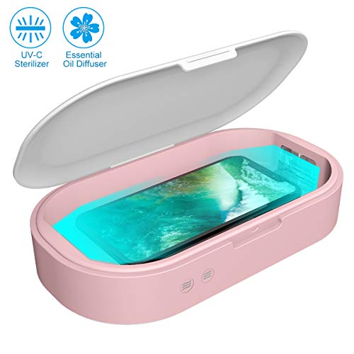 Smartphone Sanitizer Sterilizer Phone Cleaners,UV Light Cell Phone Sanitizer Sterilizer Cleaners for All Phones Jewelry Watch Sterilizer Cleaner (red)