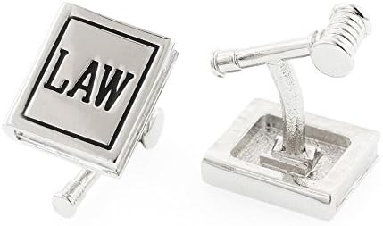 JJ Weston Law Book and Gavel Cufflinks. Made in the USA