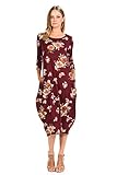 Pastel by Vivienne Women's Cocoon Midi Dress With Pocket Floral Print Large Floral Burgundy