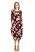 Pastel by Vivienne Women's Cocoon Midi Dress With Pocket Floral Print Large Floral Burgundy