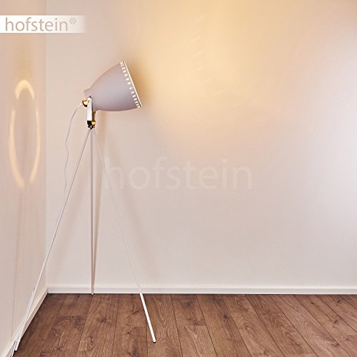 Stehlampe Tanhua, Vintage Stehleuchte aus Metall in Weiß, E27-Fassung, verstellbare Bodenleuchte im Retro-Design, mit… – Bild 8