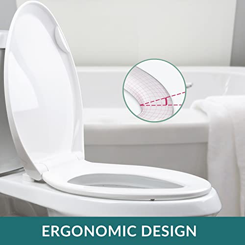 Elongated Toilet Seat, Slow Close Toilet Seat with Cover, Easy to