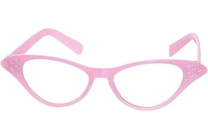 HMXPLS 50s Rhinestone Glasses, Retro Old Lady Granny Costume Glasses for Hip Hop Dress Up Halloween Party Favor