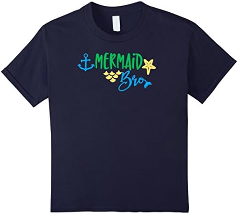 Kids Merbrother T Shirt Mermaid Family Shirt Set Brother Tee 6 Navy