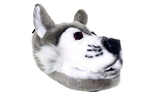 Happy Feet 9001-2 - Gray Wolf - Medium Animal Slippers