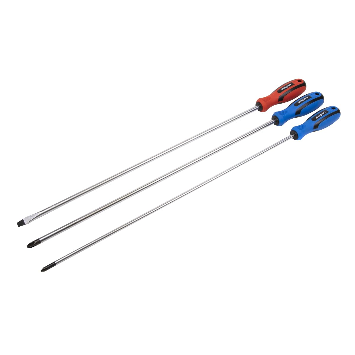 Sealey S0895 Extra-Long Screwdriver Set, Pack of 3
