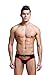 ONEFIT Men's Sexy Backless Underwear Brief Bikini Double Thongs Jockstrap G-string, Medium, Black