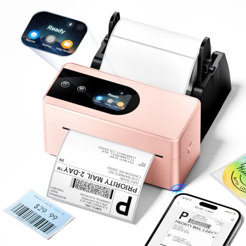 Phomemo Touchscreen Versandetiketten Drucker, PM64D Label Printer, Rosa
