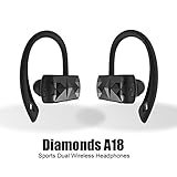 Cordless Dual Bluetooth Headset,A18 Anti-slip Sports Dual Wireless Headphones For Gym Sports By PUNICOK