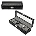 Sorbus Watch Box 6 Mens Black Leather Display Plexi Glass Top Jewelry Case Organizer