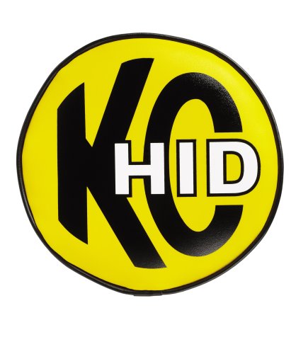 KC HiLiTES 5819 8" Round Yellow Vinyl Light Cover w/ KC HID Logo - Set of 2