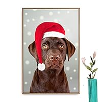 Framed Canvas Wall Art Christmas Santa Claus Canvas Prints Home Artwork Decoration for Living Room,Bedroom - 16x24 inches